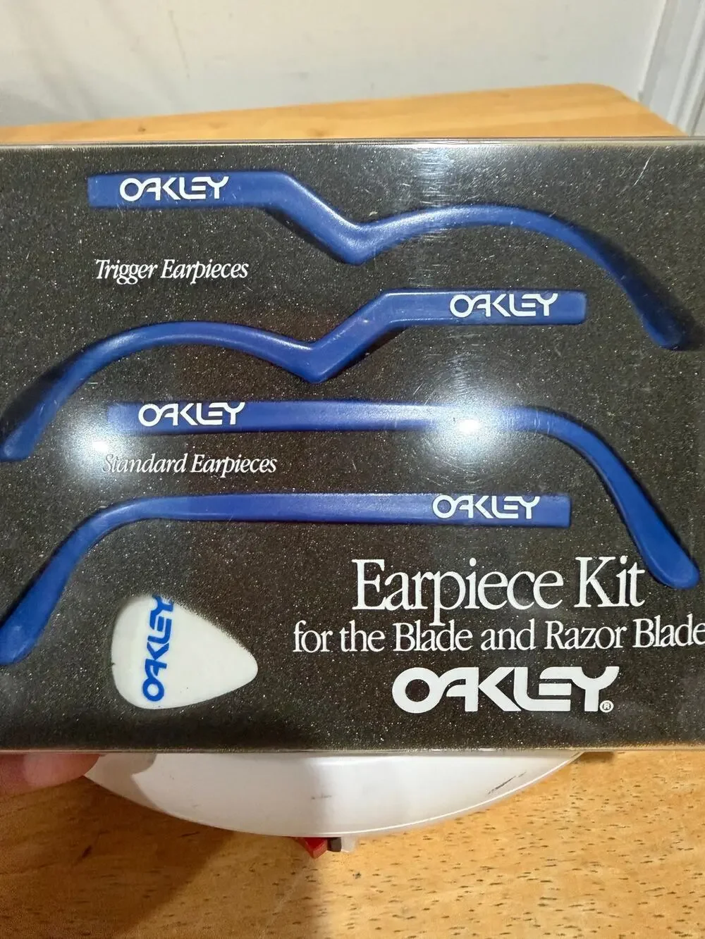 Vintage Oakley Blade & Razor Blade Earpiece Kit Blue w light gray Pick NOS